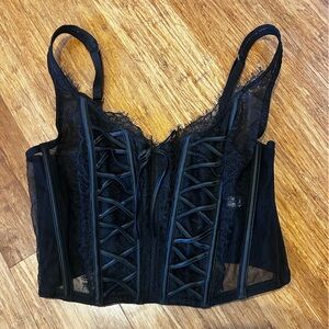 Victoria’s secret Black Lace Corset Bustier M EUC